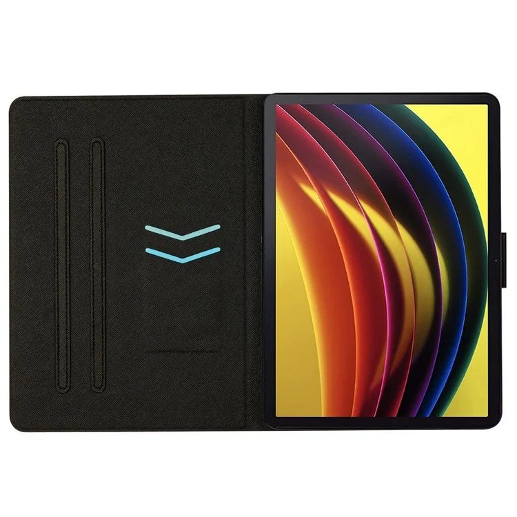 PU Leather Stand Case for Lenovo Tab P11 TB-J606F / Tab P11 5G, Bi-color Splicing Card Slots Protective Tablet Cover - Orange