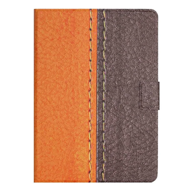 PU Leather Stand Case for Lenovo Tab P11 TB-J606F / Tab P11 5G, Bi-color Splicing Card Slots Protective Tablet Cover - Orange