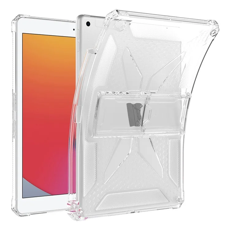 For iPad 9.7-inch (2018)  /  (2017) Clear Case Kickstand Shockproof TPU + PC Tablet Cover with Pen Slot