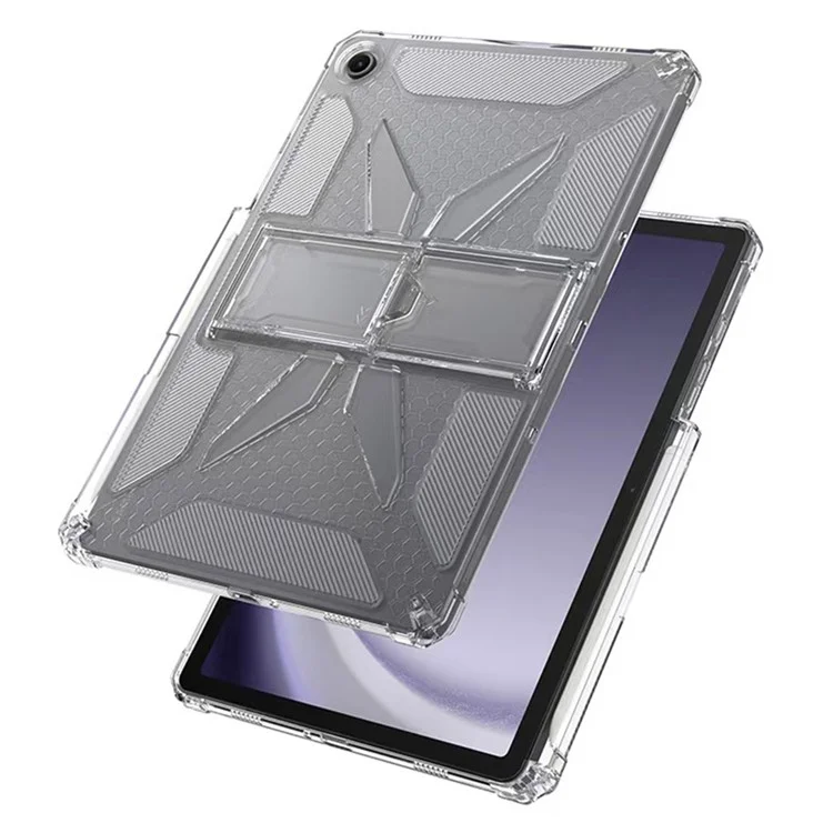 Per Samsung Galaxy Tab A8 10.5 (2022) / (2021) Cover Trasparente con Supporto Antiurto TPU + PC per Tablet con Alloggiamento per Penna