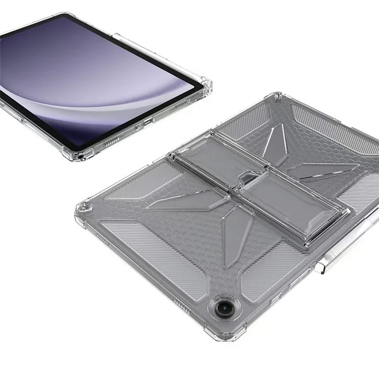 Per Samsung Galaxy Tab A8 10.5 (2022) / (2021) Cover Trasparente con Supporto Antiurto TPU + PC per Tablet con Alloggiamento per Penna