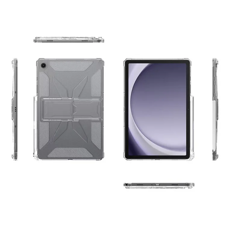 Per Samsung Galaxy Tab A8 10.5 (2022) / (2021) Cover Trasparente con Supporto Antiurto TPU + PC per Tablet con Alloggiamento per Penna