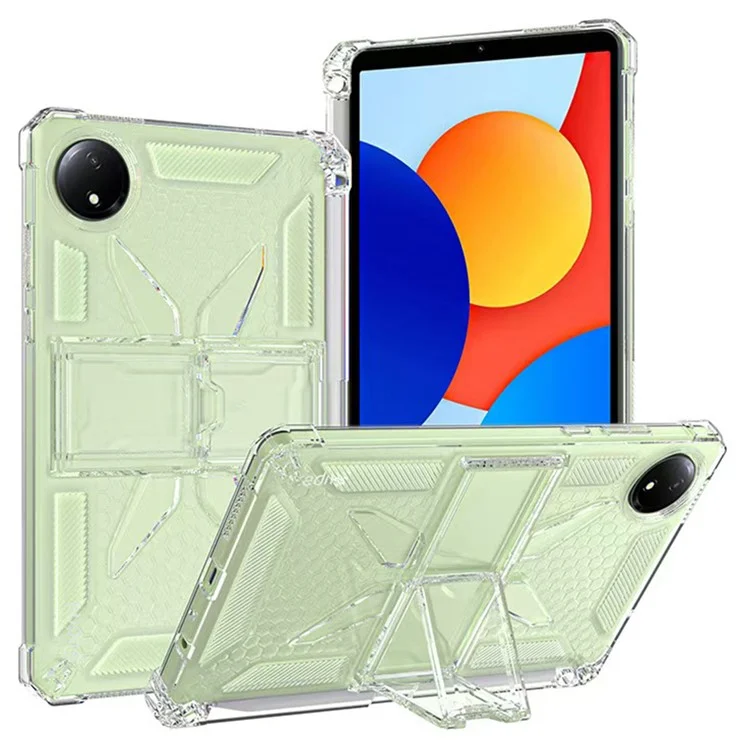 Étui transparent avec support pour Xiaomi Redmi Pad SE 4G 8,7 pouces, coque de protection en TPU + PC avec fente pour stylet