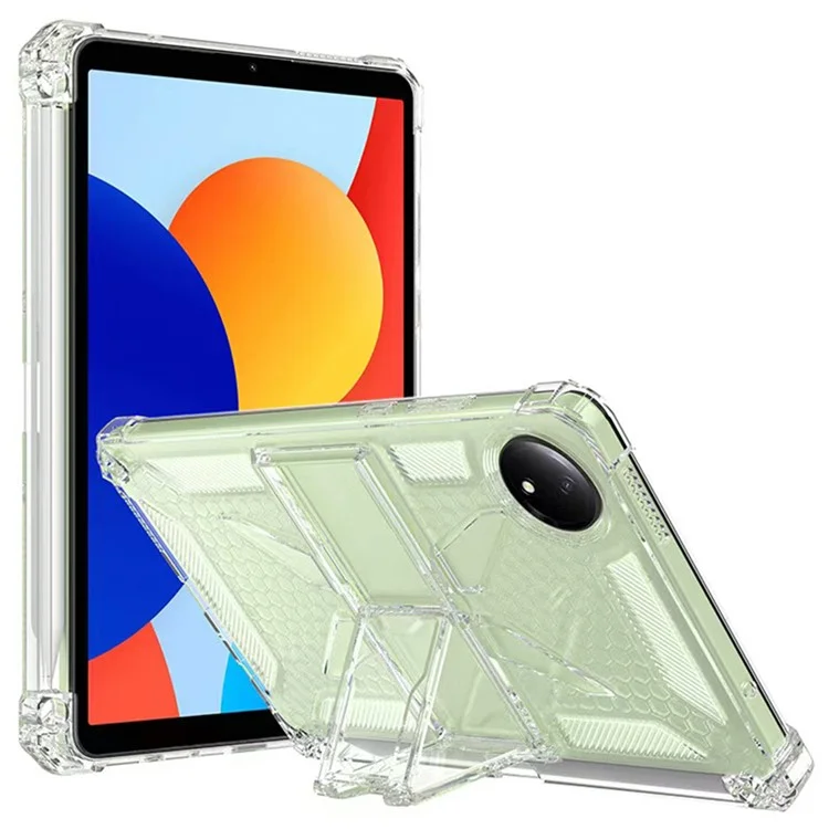 Étui transparent avec support pour Xiaomi Redmi Pad SE 4G 8,7 pouces, coque de protection en TPU + PC avec fente pour stylet