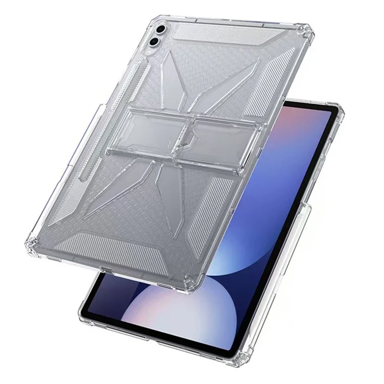 For Samsung Galaxy Tab S8  /  S7 Clear Case Kickstand Shockproof TPU + PC Tablet Cover with Pen Slot