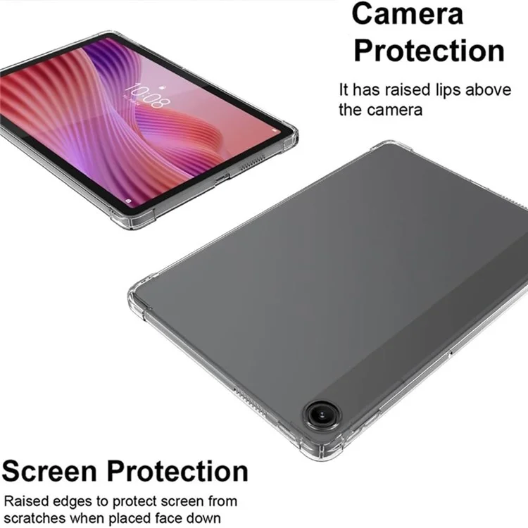 For Lenovo Tab TB311FU Case Clear TPU Tablet Cover + 2Pcs Tempered Glass Screen Film