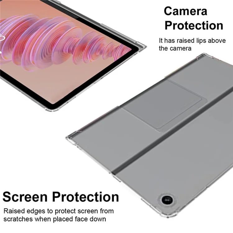 Cover trasparente in TPU per Lenovo Tab Plus + 2 Pellicole Protettive in Vetro Temperato
