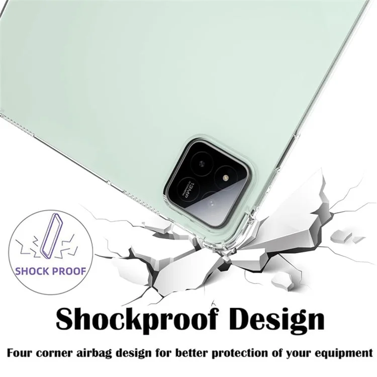 For Xiaomi Pad 7 Pro  /  Pad 7 Case Clear TPU Tablet Cover + 2Pcs Tempered Glass Screen Film