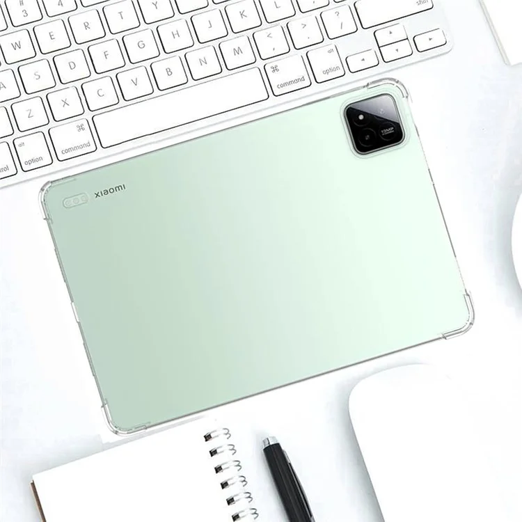 For Xiaomi Pad 7 Pro  /  Pad 7 Case Clear TPU Tablet Cover + 2Pcs Tempered Glass Screen Film