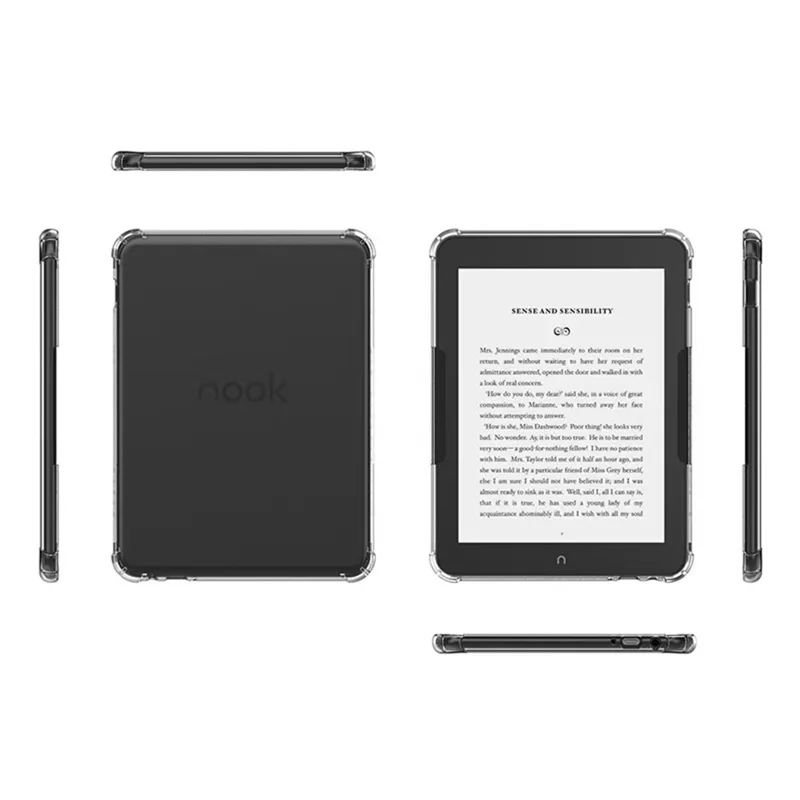 For Barnes & Noble Nook Glowlight 4 Plus Case Four Corner Shockproof Clear Tablet TPU Cover