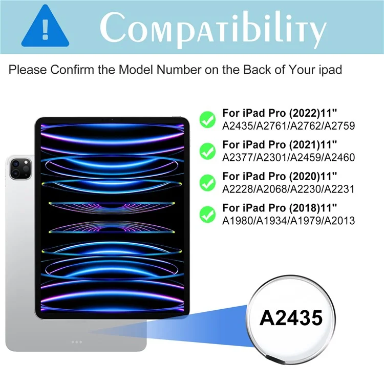 Capa para iPad Pro 11 (2022) / (2021) / (2020) / (2018), Suporte Dobrável com Capa Magnética Destacável e Ativação/Desativação Automática - Roxa