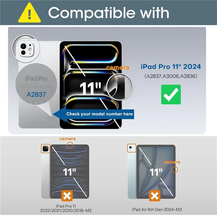 Capa para iPad Pro 11 (2024) com Suporte Dobrável, Magnética e Destacável, com Ativação/Desativação Automática - Roxa