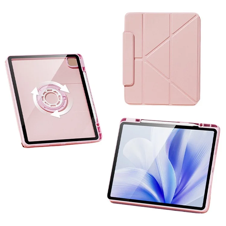 Funda para Tablet iPad Air 13 (2025) / (2024) / iPad Pro 12.9 (2022) / (2021) / (2020) / (2018), Cubierta Magnética Desmontable con Soporte y Activación/Desactivación Automática - Rosa