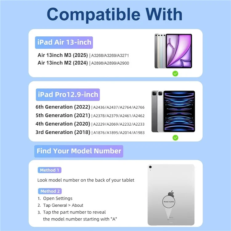 Funda para Tablet iPad Air 13 (2025) / (2024) / iPad Pro 12.9 (2022) / (2021) / (2020) / (2018), Cubierta Magnética Desmontable con Soporte y Activación/Desactivación Automática - Rosa