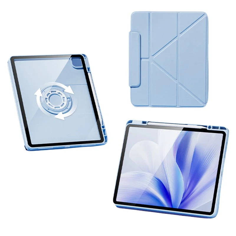 Tablet Case For iPad Air 13 (2025) / (2024) / iPad Pro 12.9 (2022) / (2021) / (2020) / (2018) , Stand Magnetic Detachable Cover with Auto Sleep Wake - Blue