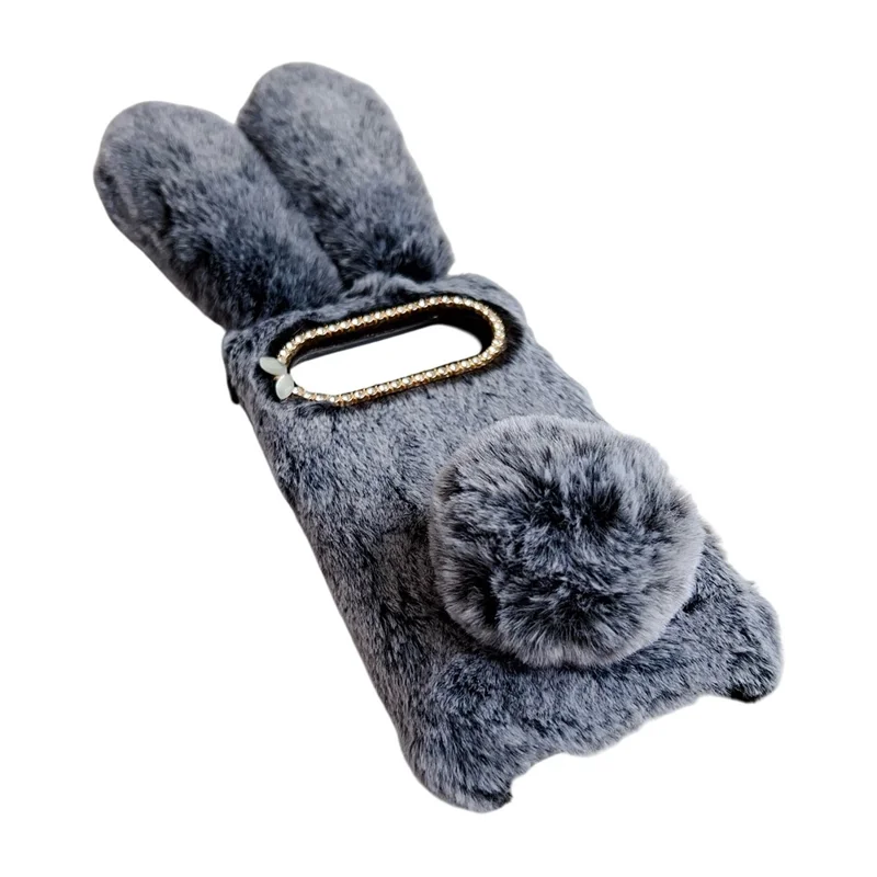 For Google Pixel 10 Pro XL Case Plush Cute Bunny Winter Fluffy TPU Phone Cover - White