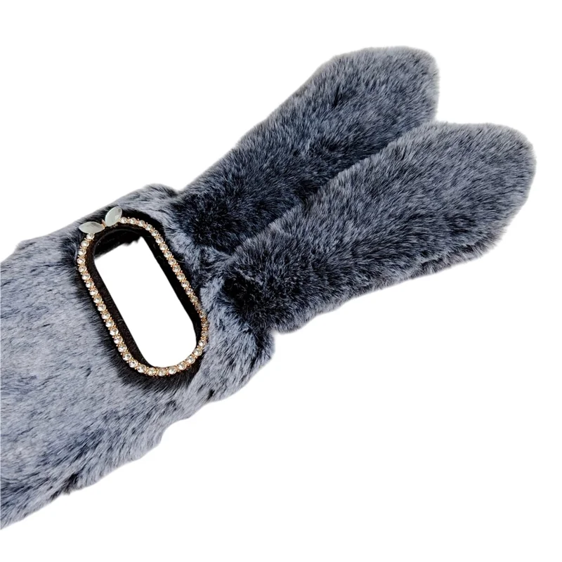 Funda de Peluche para Google Pixel 10 Pro XL con Conejito Adorable de Invierno - Cubierta de Teléfono TPU - Negro