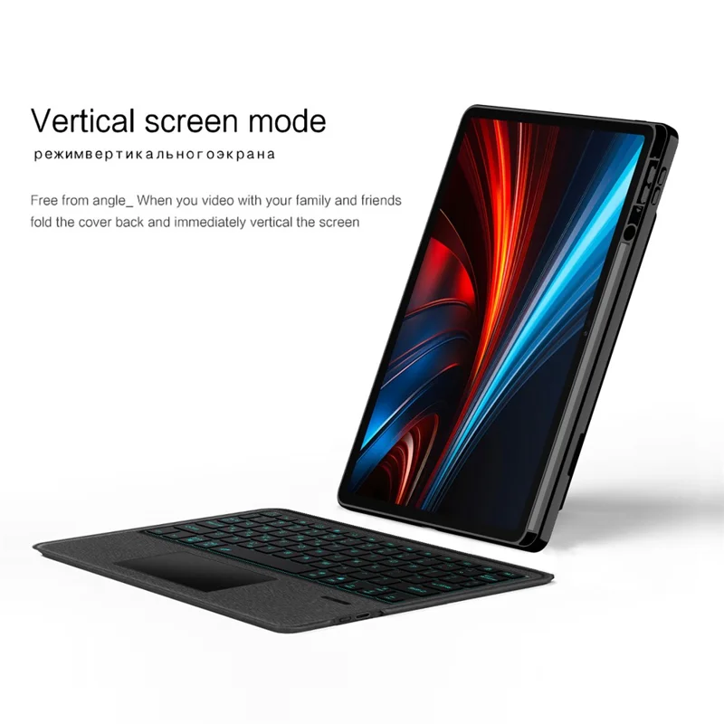 For Honor Pad GT Leather Case + Bluetooth-Compatible Keyboard with Backlight Trackpad
