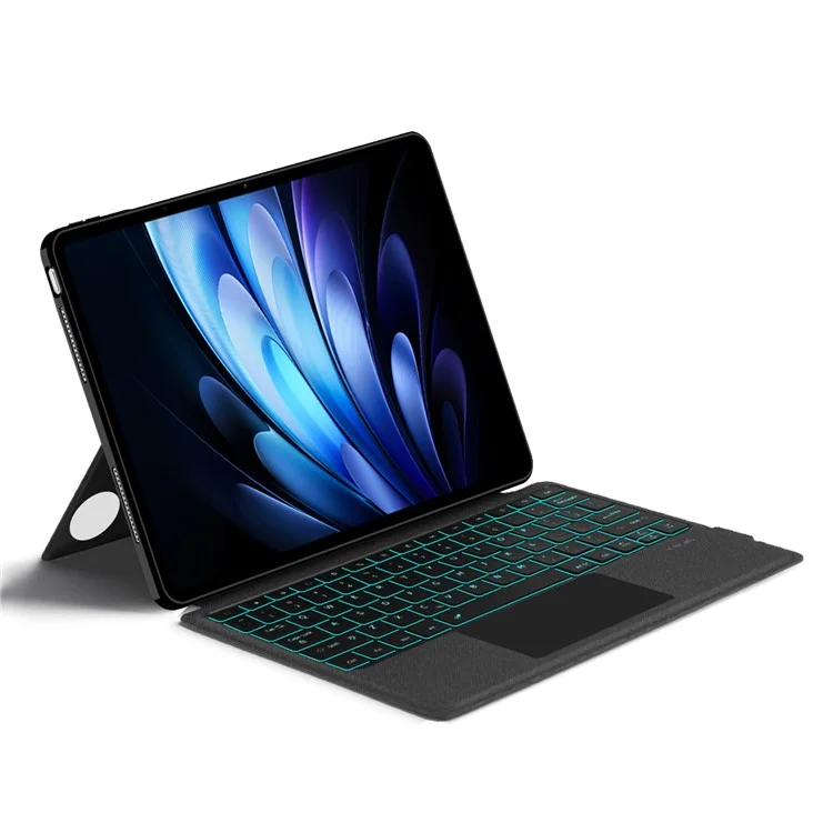 Für vivo Pad5 Pro Lederhülle + Bluetooth-kompatibler Tastatur mit Hintergrundbeleuchtung und Touchpad