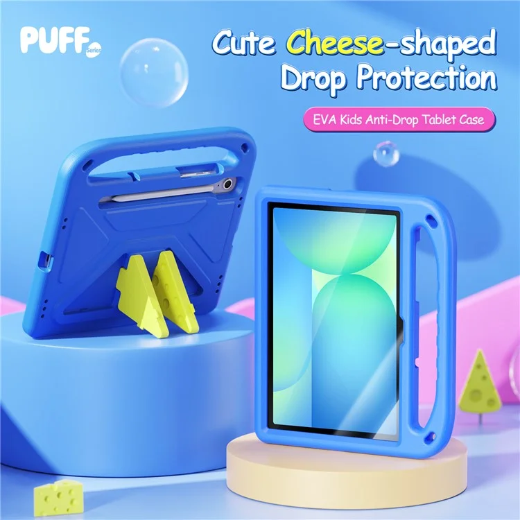 Funda para Tablet DUX DUCIS Puff Series para Samsung Galaxy Tab S10 FE / S9 / S9 FE / S8 / S7, Soporte Infantil de EVA a Prueba de Golpes - Azul