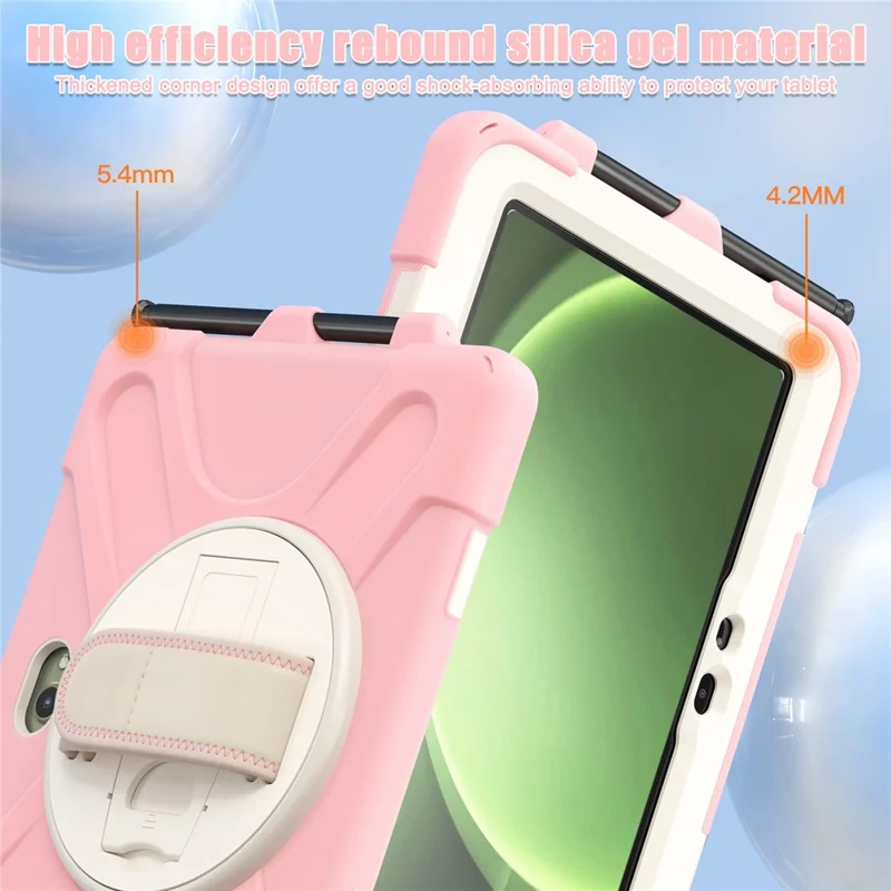 For Samsung Galaxy Tab Active5 Pro X350 / X356B / Active Pro T540 / T545 / T547 / Active4 Pro T630 / T636 Kickstand Case Cover with Shoulder Strap - Pink