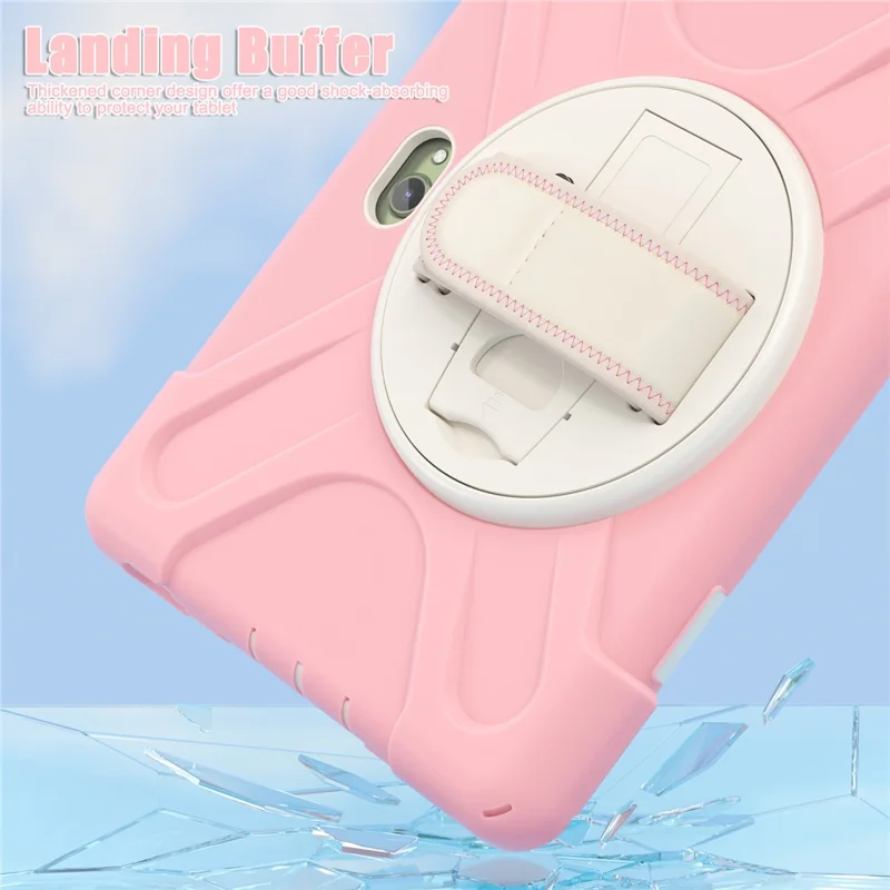 For Samsung Galaxy Tab Active5 Pro X350 / X356B / Active Pro T540 / T545 / T547 / Active4 Pro T630 / T636 Kickstand Case Cover with Shoulder Strap - Pink