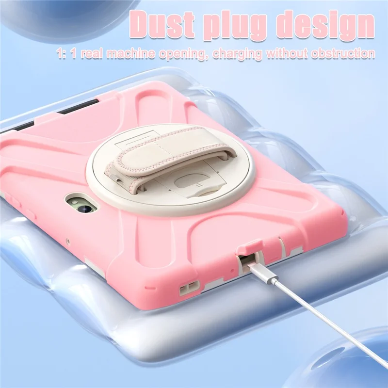 For Samsung Galaxy Tab Active5 Pro X350 / X356B / Active Pro T540 / T545 / T547 / Active4 Pro T630 / T636 Kickstand Case Cover with Shoulder Strap - Pink