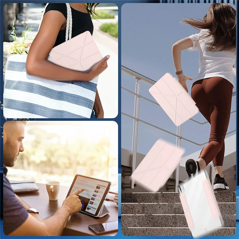 For iPad Pro 11 (2025) / 11 (2024) Tablet Case Stand Magnetic Detachable PU Leather Cover with Auto Wake / Sleep - Pink