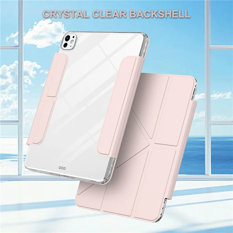 Capa para iPad Pro 13 (2024) com Suporte, Case Magnético Destacável em Couro PU com Ativação/Desativação Automática - Rosa