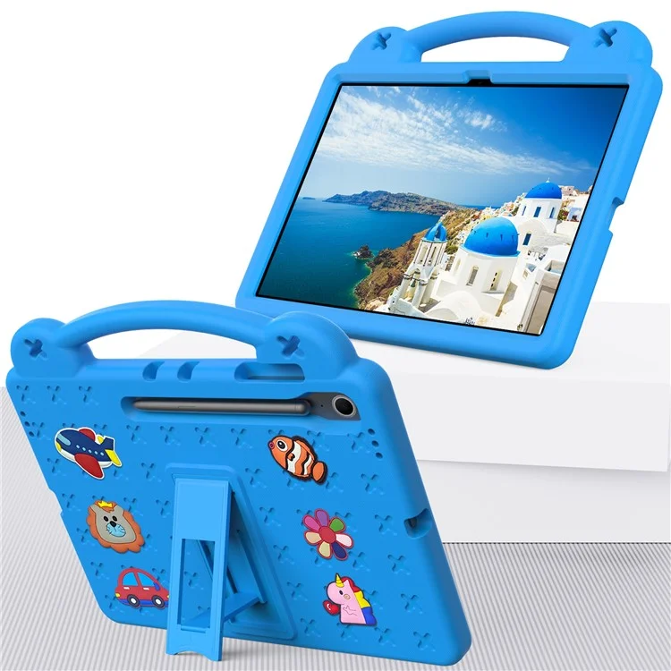 For Samsung Galaxy Tab S10 FE+ Case Kids EVA Tablet Cover with Kickstand - Sky Blue