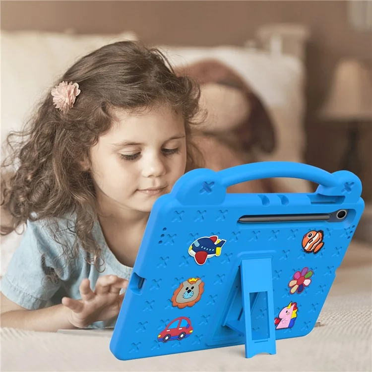 For Samsung Galaxy Tab S10 FE+ Case Kids EVA Tablet Cover with Kickstand - Sky Blue