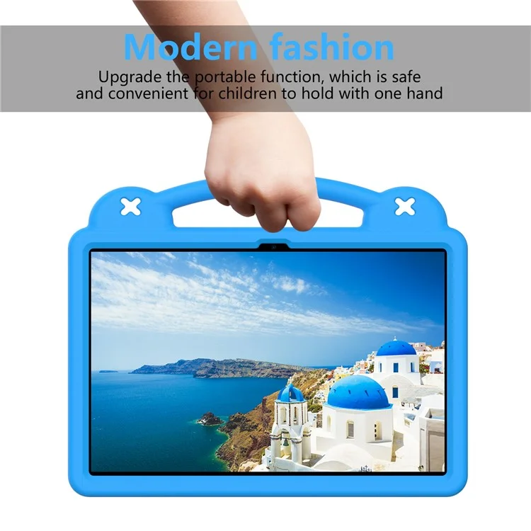 For Samsung Galaxy Tab S10 FE+ Case Kids EVA Tablet Cover with Kickstand - Sky Blue