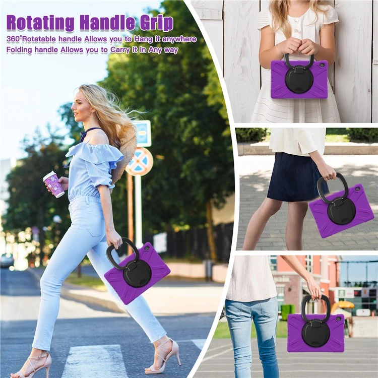 Tablet Case with Shoulder Strap for Samsung Galaxy Tab S10 FE+ SM-X620 / SM-X626B TPU + PC + Silicone Kickstand Cover - Purple