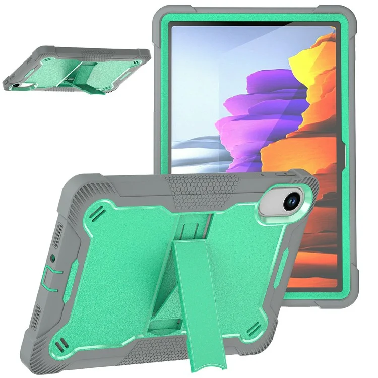 Capa para Xiaomi Redmi Pad SE 11 2025 com Suporte, Silicone + PC Proteção de Impacto - Verde Menta / Cinza