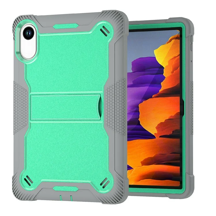 Capa para Xiaomi Redmi Pad SE 11 2025 com Suporte, Silicone + PC Proteção de Impacto - Verde Menta / Cinza