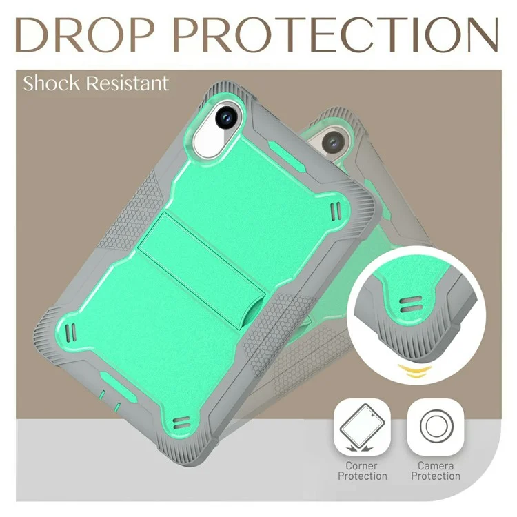 Capa para Xiaomi Redmi Pad SE 11 2025 com Suporte, Silicone + PC Proteção de Impacto - Verde Menta / Cinza