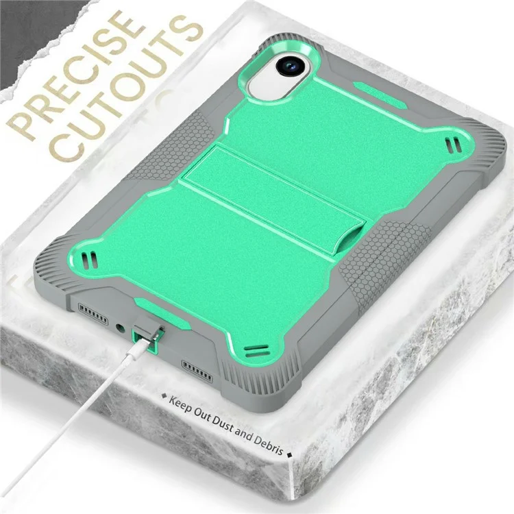 Capa para Xiaomi Redmi Pad SE 11 2025 com Suporte, Silicone + PC Proteção de Impacto - Verde Menta / Cinza