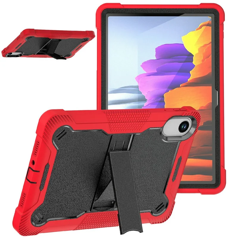 For Xiaomi Redmi Pad 2 Case Kickstand Silicone + PC Impact Protective Tablet Cover - Red