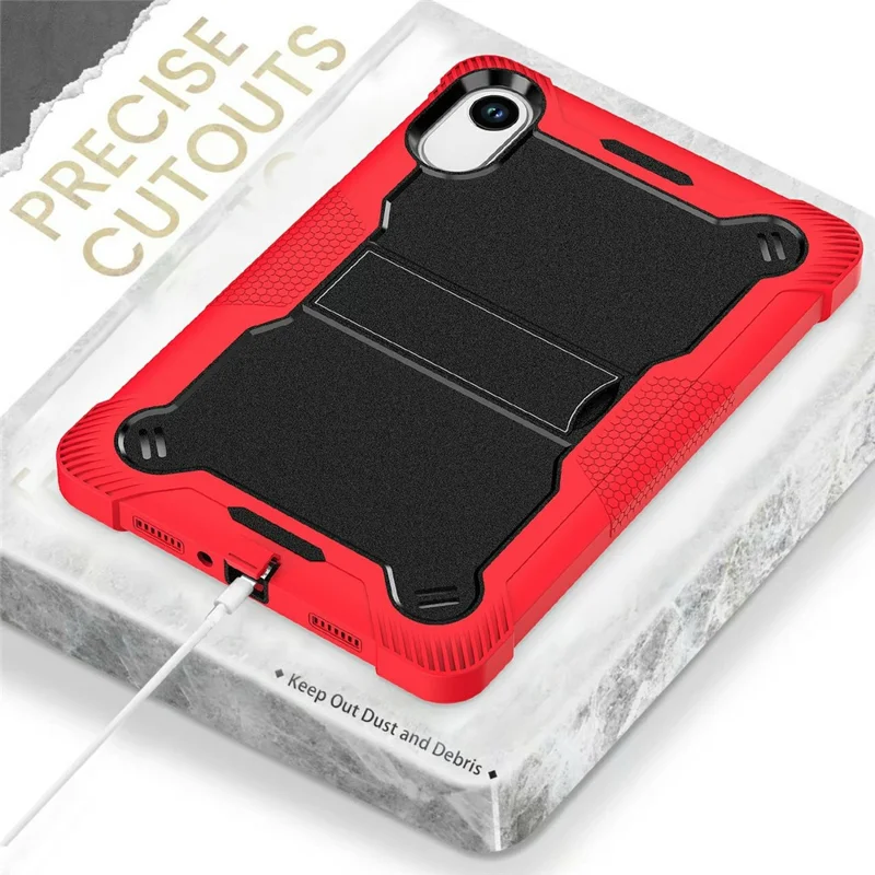 For Xiaomi Redmi Pad 2 Case Kickstand Silicone + PC Impact Protective Tablet Cover - Red