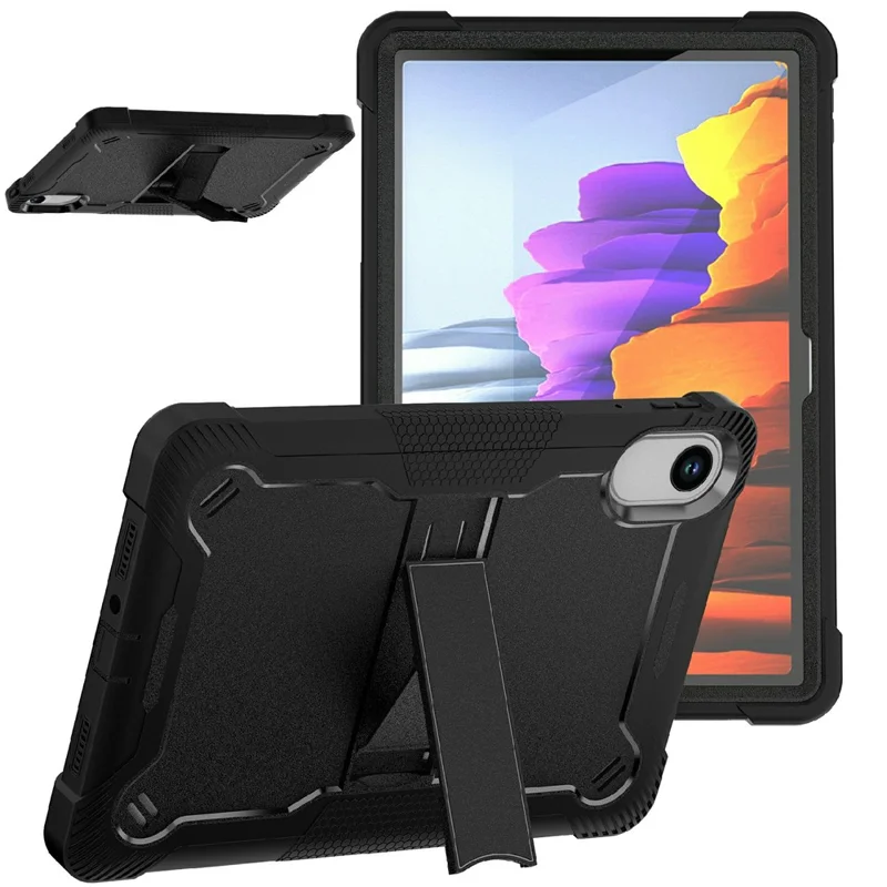 For Xiaomi Redmi Pad 2 Case Kickstand Silicone + PC Impact Protective Tablet Cover - Black