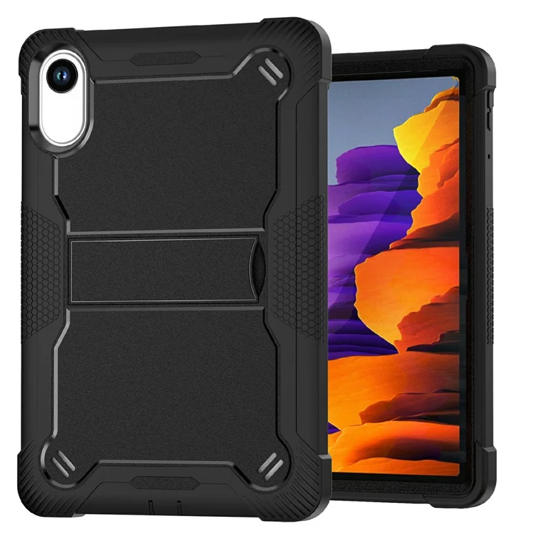 For Xiaomi Redmi Pad 2 Case Kickstand Silicone + PC Impact Protective Tablet Cover - Black