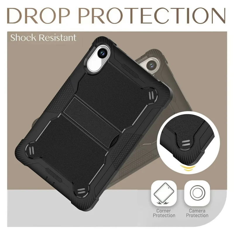 For Xiaomi Redmi Pad 2 Case Kickstand Silicone + PC Impact Protective Tablet Cover - Black