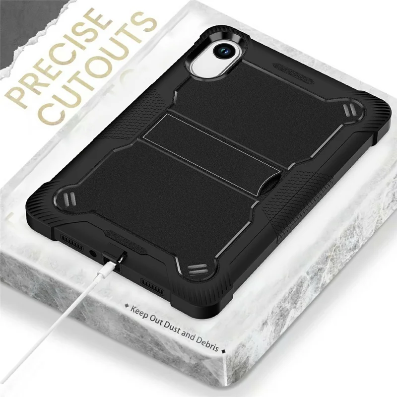 For Xiaomi Redmi Pad 2 Case Kickstand Silicone + PC Impact Protective Tablet Cover - Black