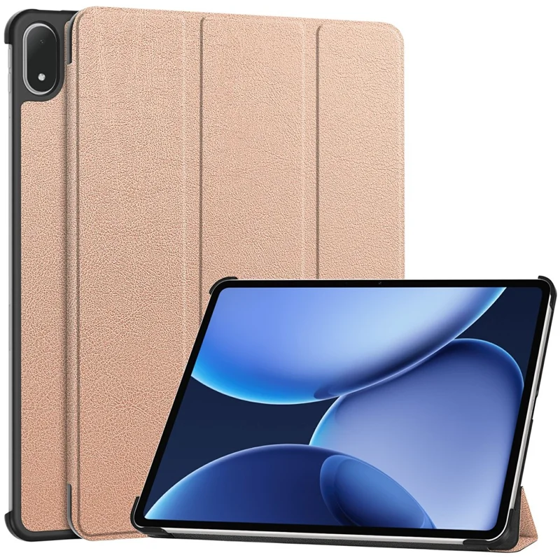 For Oppo Pad 4 Pro / OnePlus Pad 3 / Pad 2 Pro Case Anti-Drop Leather Stand Tablet Cover - Rose Gold