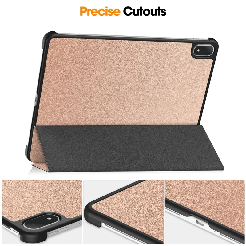 For Oppo Pad 4 Pro / OnePlus Pad 3 / Pad 2 Pro Case Anti-Drop Leather Stand Tablet Cover - Rose Gold