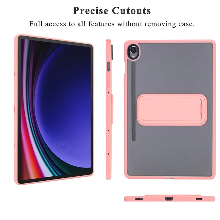 For Samsung Galaxy S9 / S9 FE Case with Kickstand TPU + PC Skin-Touch Tablet Cover - Pink