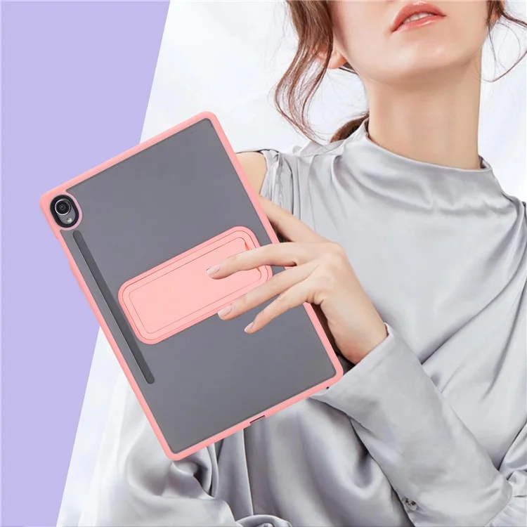For Samsung Galaxy S9 / S9 FE Case with Kickstand TPU + PC Skin-Touch Tablet Cover - Pink