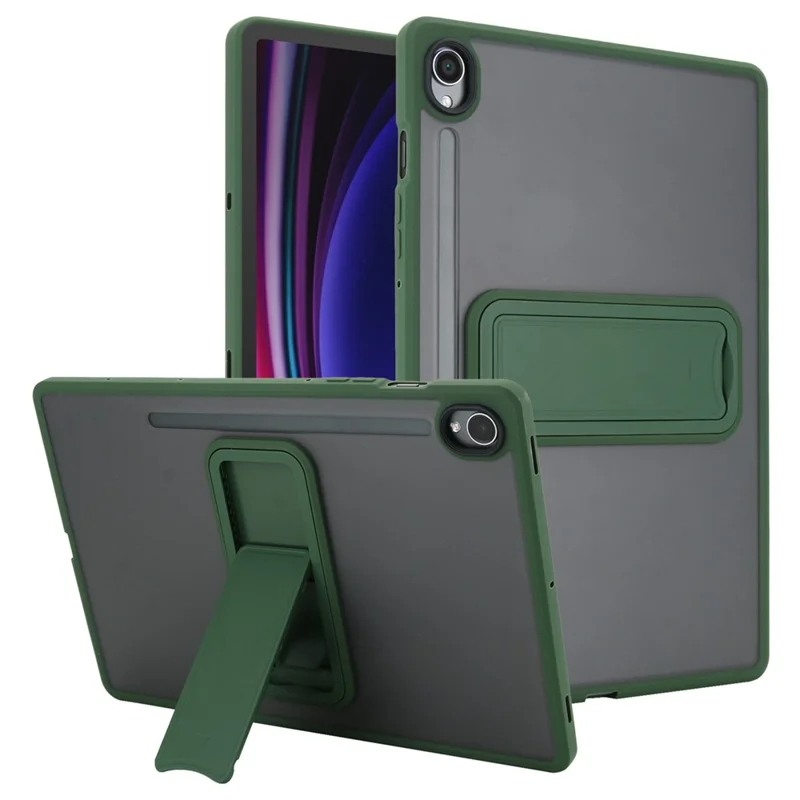 For Samsung Galaxy S10 FE / S9 FE / S9 Case with Kickstand TPU + PC Skin-Touch Tablet Cover - Green