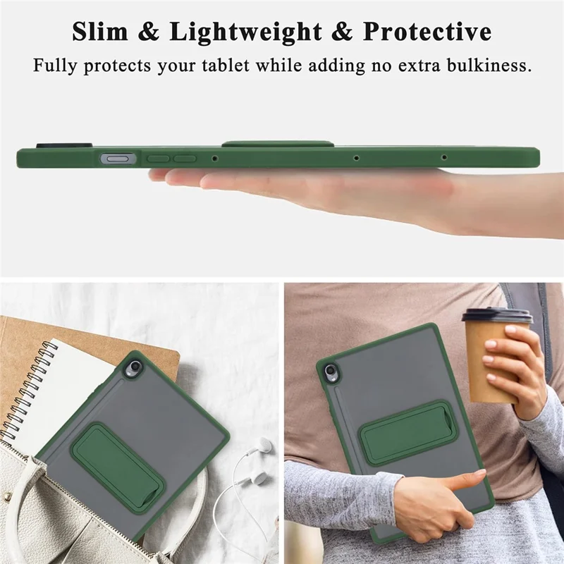 For Samsung Galaxy S10 FE / S9 FE / S9 Case with Kickstand TPU + PC Skin-Touch Tablet Cover - Green