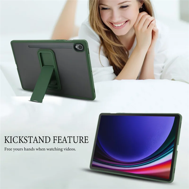 For Samsung Galaxy S10 FE / S9 FE / S9 Case with Kickstand TPU + PC Skin-Touch Tablet Cover - Green